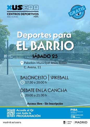 Deportes para el barrio. Baloncesto, spikeball y debate en la cancha