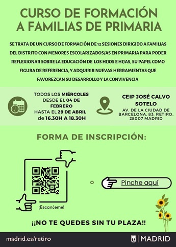 Curso de formación a familias de primaria